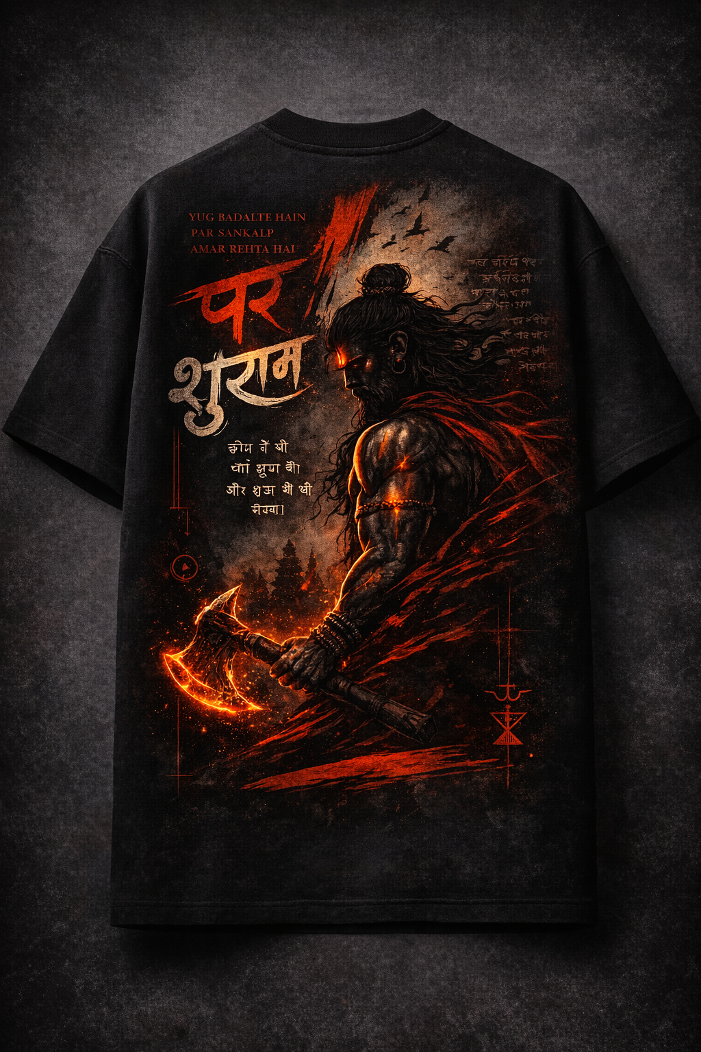 Parshuram Warrior Graphic Oversized T-Shirt – Black Edition