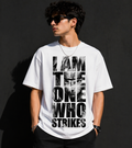 I Am The One Who Strikes – Oversized Graphic T-Shirt (White)