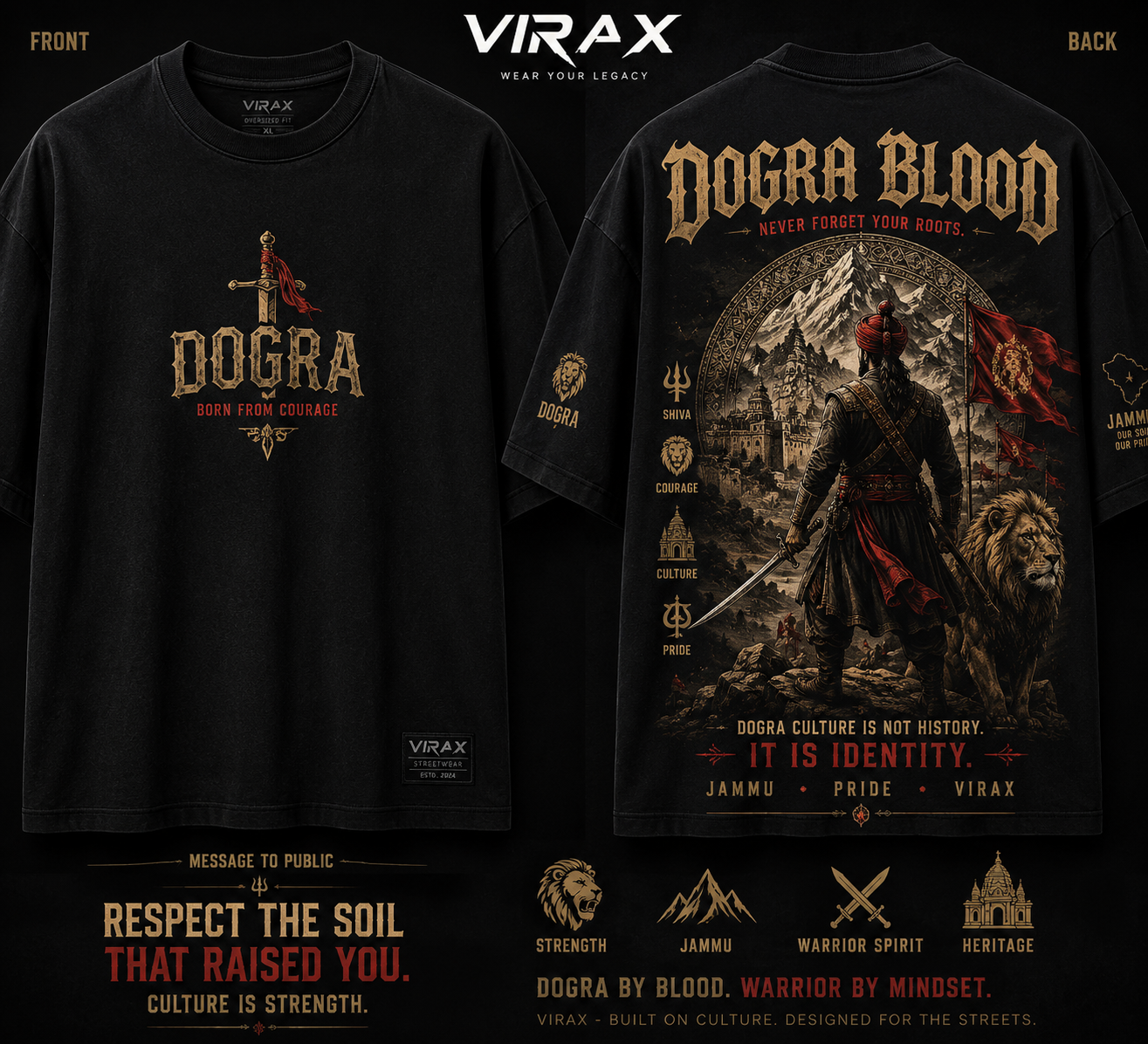 Virax Dogra DTF Print T-Shirt for Men | Streetwear Style